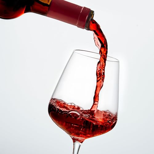 Image of PARACITY Wine Glasses, christmas gift, Clear Glass, Long Stem Wine Glass for Red and White Wine - 10 OZ (Set of 2) (2, 20, Fluid Ounces)