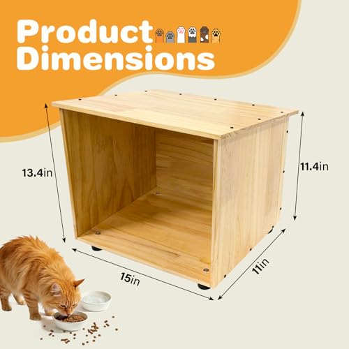 Outdoor Cat House Feeder Cat Shelter Wooden Cat House for Outdoor Feeding Station for Stray Cats or Pet Cats by varrisin - Used condition - Image 2