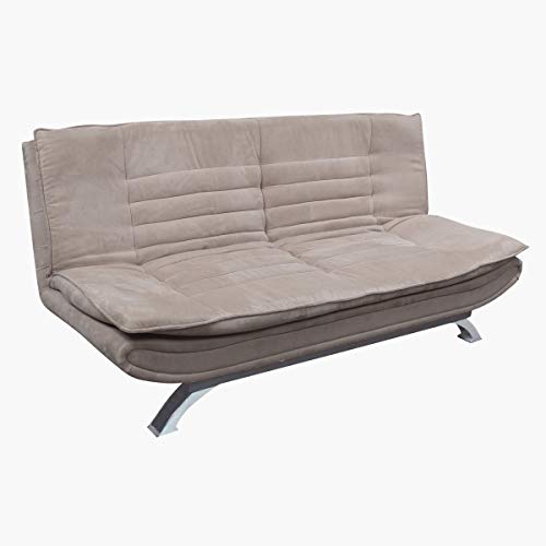 Image of Home Centre 3 Seater Polyester Faith Fabric Sofa Cum Bed (Beige)