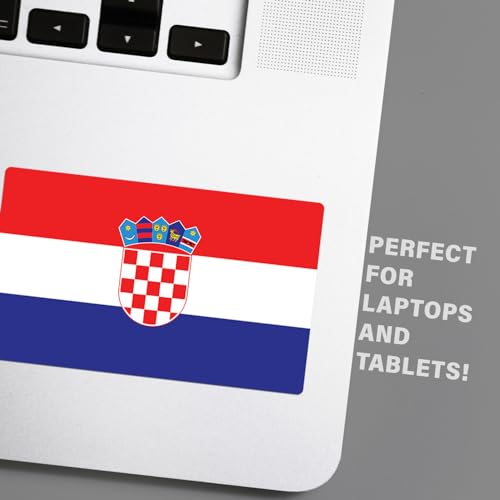 Image of World Country Flag Decal Stickers - Two Pack - for Cars Windows Bumpers Laptops Tablets Tumblers Cups Walls (Croatia)