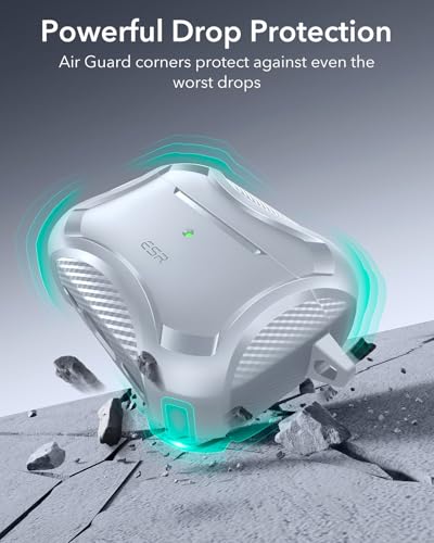 Image of ESR for AirPods Pro 3 Case (2025), Compatible with Airpods Pro 3rd Generation (USB-C Cable), Magnetic Lid, MagSafe Ready, Powerful Drop Protection, Cyber Series, Gray