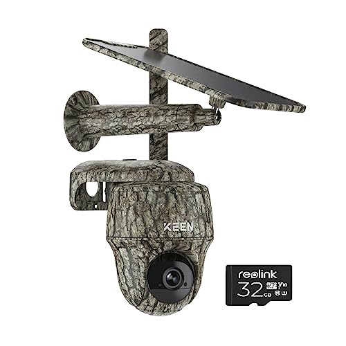 REOLINK KEEN Ranger PT Cellular Trail Camera, 3G/4G LTE, 360° Full View, 2K Live Video&Playback on Phone, No-Glow IR, Solar Powered Game Camera, 2K Night Vision, Smart Motion Activated, No WiFi Needed