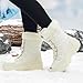 Women's Fashion Snow Boots Winter Fur-Lined Warm Ankle Boots Outdoor Hiking Camping Backpacking Sneakers High-Top Cotton Shoes Beige 8
