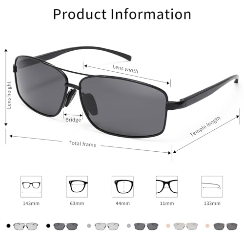 Polarized Sunglasses for Men Frame Ultra Square Rectangular UV400 Protection Sun Glasses4