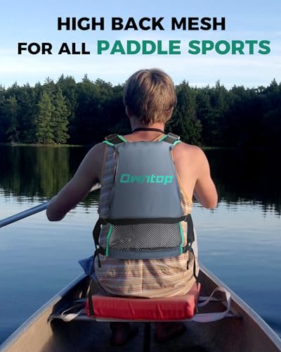 Owntop Swim Vest for Adult, Paddle Sports Swim Jackets with Adjustable Safety Strap, Premium Buoyancy Men Women Float Swim Vests for Kayaking Surfing Boating (Gray, XL/XXL)