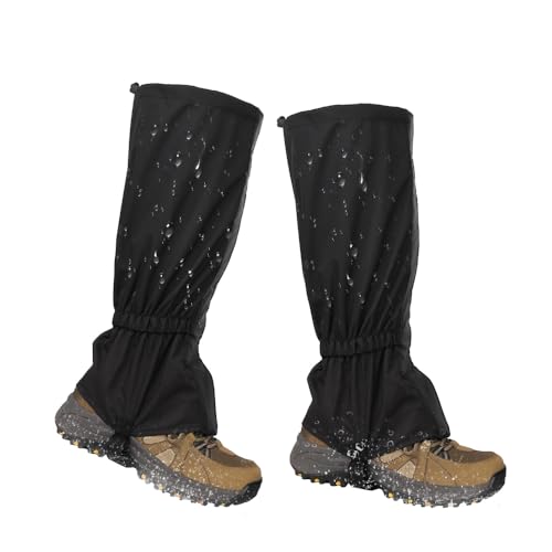Mineup Polainas Impermeable, 1 para Polainas de Senderismo Resistentes al Agua, 36 cm Polainas a Prueba de Nieve Al Aire Libre, Polainas Impermeable Ajustables para Exteriores, Senderismo, esquí
