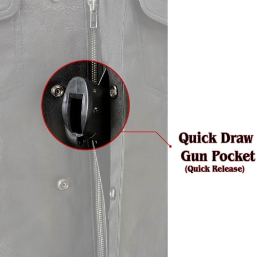 Milwaukee Leather MLM3503 Men's Pursuit Black Premium Goat Leather V Neck Club Style Motorcycle Rider Vest2