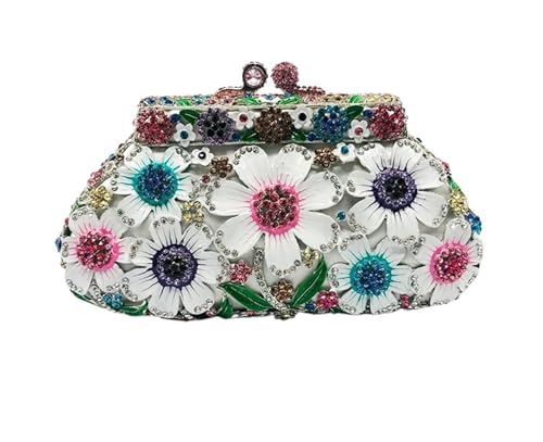 Pochette en cristal rose avec chaîne à paillettes pour soirée de gala