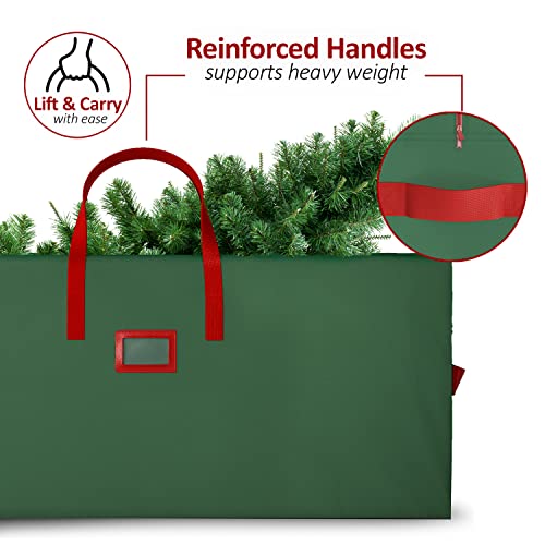 Large Christmas Tree Storage Bag, Fits Up To 9 Ft. Tall Disassembled Tree, 25" H X 20" W X 65" L, Waterproof, Heavy Duty 600D Oxford Material, (Green) #TOP3