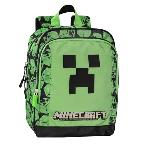 Sac à dos Minecraft enfant avec compartiment zippé et poche avant pour l'école