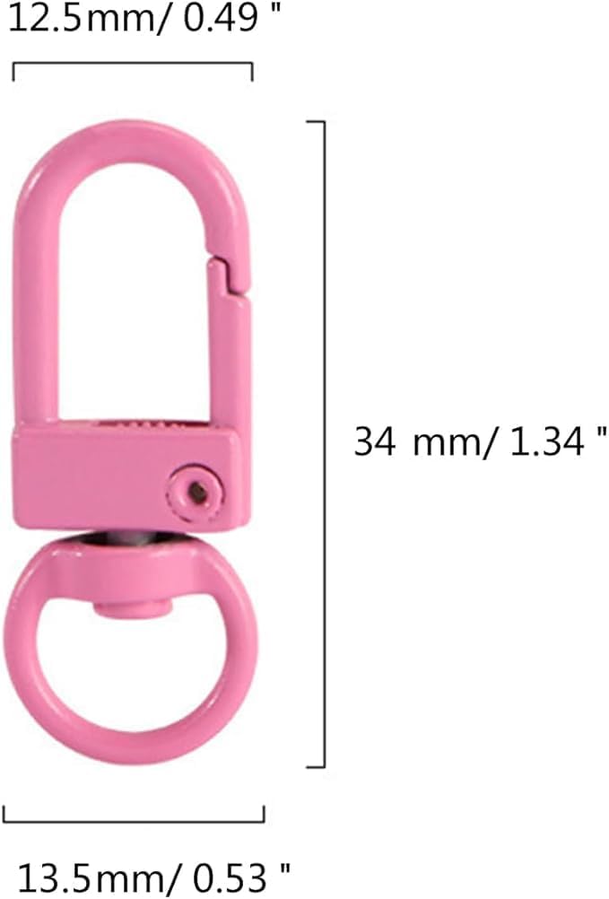 Colorful Snap Hooks Metal Lobster Claw Clasps Metal Lobster Claw Clasps Swivel Lanyards for Bag Key Chains Key Rings Connector Jewelry Making Backpack Charms DIY Accessories 50PCS