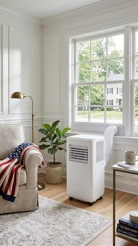 Image of 10,000 BTU Portable Air Conditioner Unit, Cools Rooms Up to 450 Sq Ft, 3-in-1 Built-in Dehumidifier & Fan, Ultra-Quiet Operation with Remote, Window Venting Kit for Bedroom, Office, Home