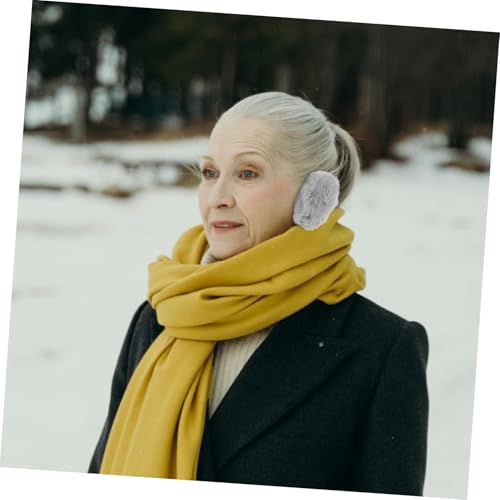 1pair Bandless Plush Ear Warmers for Soft Fleece Ear Covers for Men Women Boys and Girls Grey Outdoor Cold Weather4