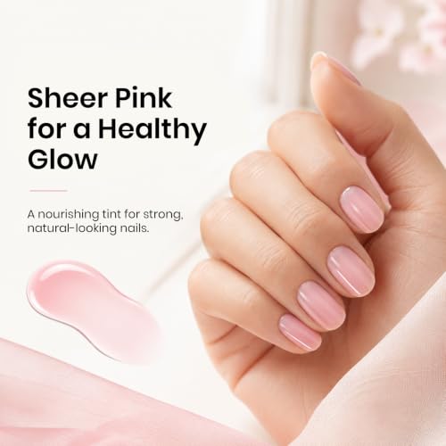 Image of Beetles Nail Strengthener and Growth Pink Nail Polish, Nail Care Treatment