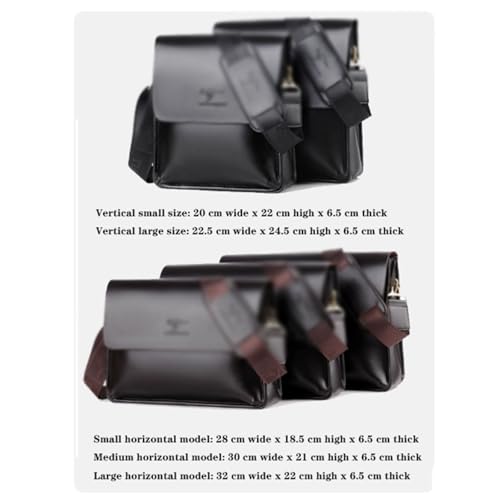 Messenger Bag, Leather, Business Crossbody Shoulder Travel Bag with Strap, Square, Travel Work Purse, for Men's Women2