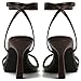 Mostrin Coffee Brown Heels Strappy Womens Sandals Ankle Strap Lace Up Square Open Toe Heels Stiletto High Heeled Sandals for Wedding, Prom, Party, Daily Size 10
