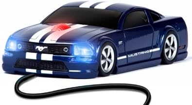Road Mice Ford Mustang GT Mouse - Optical Wired - Blue, White USB - Scroll Wheel