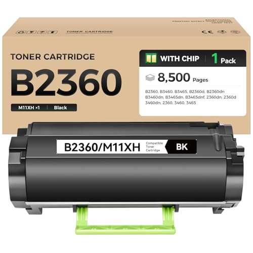 Image of B2360 M11XH Black High Yield Toner Cartridge with Chip 1-Pack Replacement for Dell B2360 M11XH Toner Compatible with Dell B2360 B2360d B2360dn B3460dn B3465dn B3465dnf Laser Printer Ink All-in-One