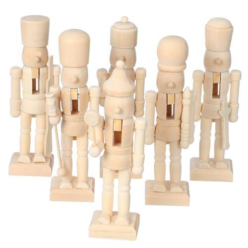 Cabilock 6 Stück Teiliges Holz Puppen DIY Weißer Rohling für...