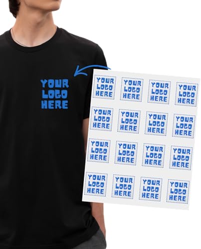 Custom Size DTF Logo Iron on Transfers 2/3/4/5/6/8/10/12 inch Personalized Your Logo Heat Transfer Stickers Patches Ready to Press for Tshirts