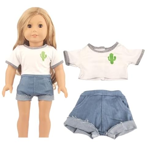 Baby Doll Clothes Shorts + T-Shirt Set, 18 Inch Doll Accessories Suitable for Summer 18 Inch Doll Clothes Cover