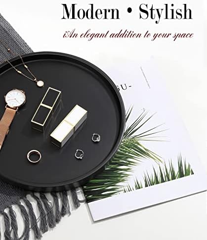 Shinowa Vanity Tray, Resin Bathroom Decorative Tray Catchall Organizer Jewelry Dish Tray for Bathroom Bedroom Counter-top Vanity Organization Vanity Table Jewelry Organizer, Matte Black