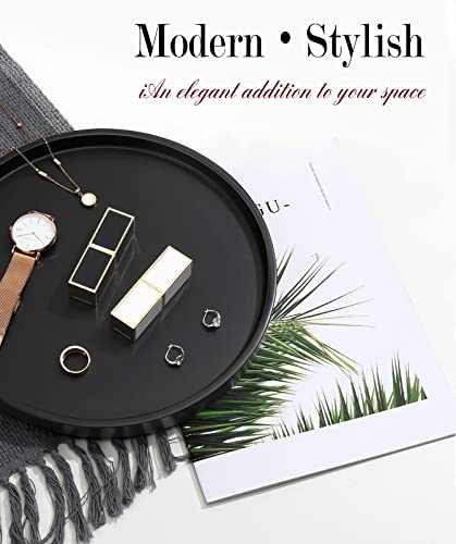 Shinowa Vanity Tray, Resin Bathroom Decorative Tray Catchall Organizer Jewelry Dish Tray For Bathroom Bedroom Counter-Top Vanity Organization Vanity Table Jewelry Organizer, Matte Black #TOP1