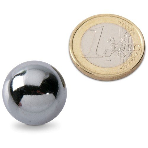 Magnetkugel/Kugelmagnet Ø 19,0 mm Chrom N38 (magnets4you) - hält 5,7 kg, Neodym NdFeb Supermagnet Dauermagnet