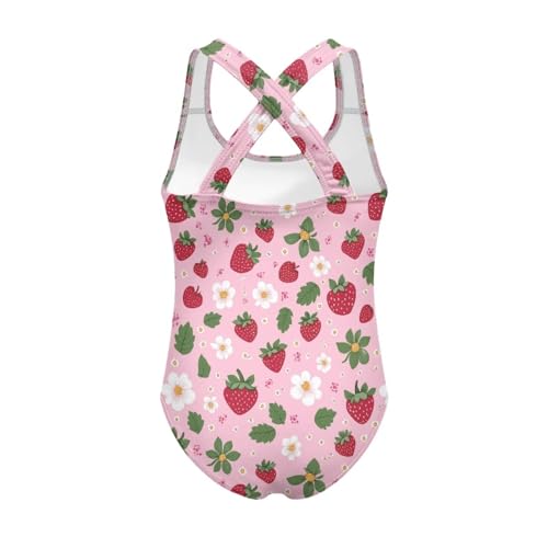 Image of WELLFLYHOM Girls Bathing Suits Size 5-14 One Piece Cross Back Swimsuit Sleeveless Full Coverage Swimwear for Beach Swimming
