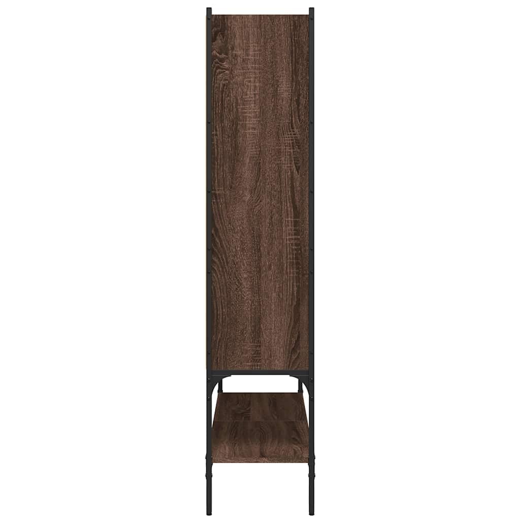 Libreria marrone effetto rovere, 102 x 30 x 141,5 cm, in legno, divisorio per soggiorno, ufficio, camera da letto, versatile, con 9 scomparti e supporto da parete