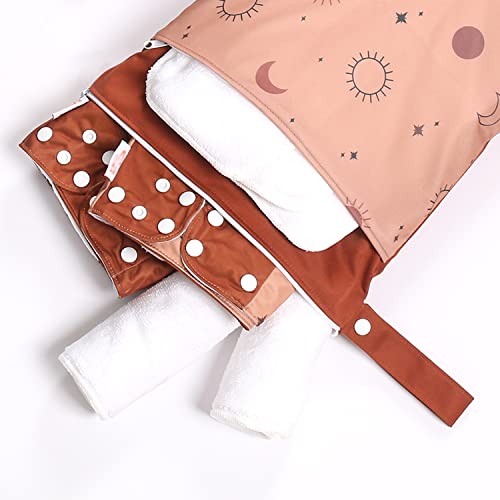 Smarbore Wet Dry Bags For Baby Cloth Diapers & Breast Pump Parts, Waterproof Reusable Wet Bag With Two Zippered Pockets & Handle, Beach Pool Gym Bag Stroller Yoga Toiletries Daycare Organizer #TOP6