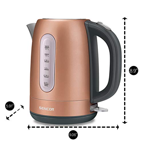 Tetera eléctrica Sencor SWK1776GD 1.7L acero inoxidable miniatura 3