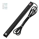 CRST 16-Outlet Heavy Duty Metal Power Strip, 15-Foot Power Cord / 15 Amps / 1875W for Office, School (UL Listed)