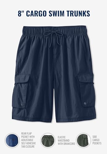 KingSize Men's Big & Tall 8" Cargo Swim Trunks2