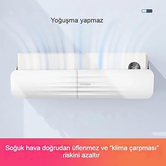 Ayarlanabilir Klima Rüzgar Yönlendirici, Delmesiz Kurulum, Uzatılabilir 53–100,5 cm Klima Deflektörü, Yoğuşma Yapmaz, Yaz/Kış Uyumlu Hava Yönlendirici Panel
