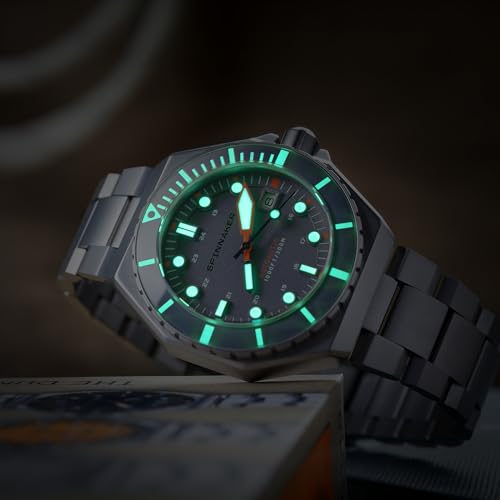 Image of Spinnaker Dumas Men's Watch - Automatic Dive Watch for Men, 44mm Stainless Steel Case, Stainless Steel Strap, Water Resistant 300m, SP-5081