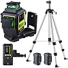 Kit de Nivel Láser Verde Firecore 3x360 con Receptor y Trípode, Autonivelante | Precisión de 1/13 Pulgada, Alcance Exterior de 197 Pies con Detector, IP54, Doble Batería y Regla de Nivelación, para Cercas, Terrazas y Estructuras 2
