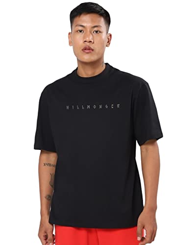 Image of Bewakoof Men's Graphic Printed 100% Cotton T-Shirt - Oversized Fit, Round Neck, Half Sleeves
