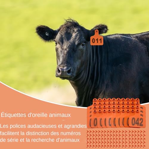 Étiquettes d'oreille de bétail 001-100 pour identification des chèvres et moutons - 2