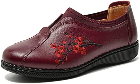 [実りの秋] シニアシューズ レディース 21.5-26.5CM お年寄りシューズ 花柄 疲れにくい 滑り止め 婦人靴 モカシン 介