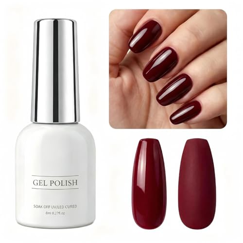 Esmalte en gel rojo carmín 8ml para uñas miniatura 2