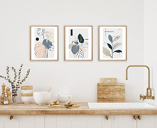 Botanical Wall Art Prints - Botanical Wall Decor Prints, Rainforest Boho Wall Art, Kitchen Plant Pictures, Bedroom Decor Modern Art Leaf Wall Art, Boho Gold Line Botanical Art Prints (8X10 In Unframed) #TOP6