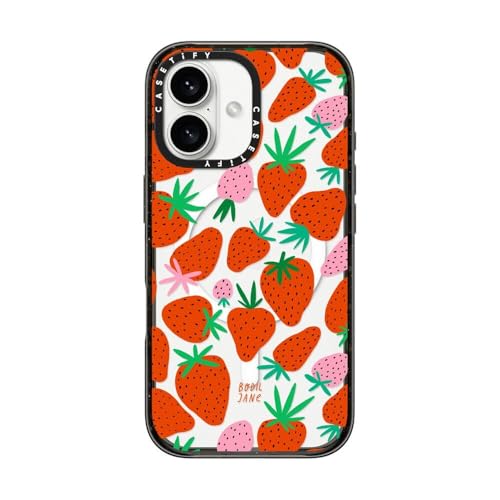 Coque fine iPhone 16 CASETiFY évite les bris d'écran design Fraises