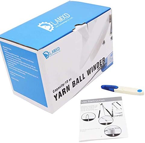 LAMXD Needlecraft Large Jumbo Metal Yarn/Wool/String/Fiber Ball Winder Hand Operated,10-Ounce,with Thread Cutter Scissors