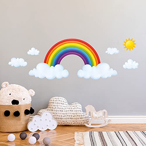 DECOWALL DA-1713 Nuvole e Arcobaleno Adesivi da