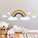 DECOWALL SG2-1713 Rainbow and Clouds Kids Wall Stickers Wall Decals Peel and Stick Removable Wall Stickers for Kids Nursery Bedroom Living Room décor