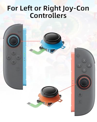 Image of Joystick Replacement Kit for Nintend0 Switch2 Joycon(22 in one), Repair Kit for Switch2, Include 2 Thumbsticks, Drift Fix Tools Y / +Screwdriver, Tweezers, Pry Tools, 14 Thumbstick Grips