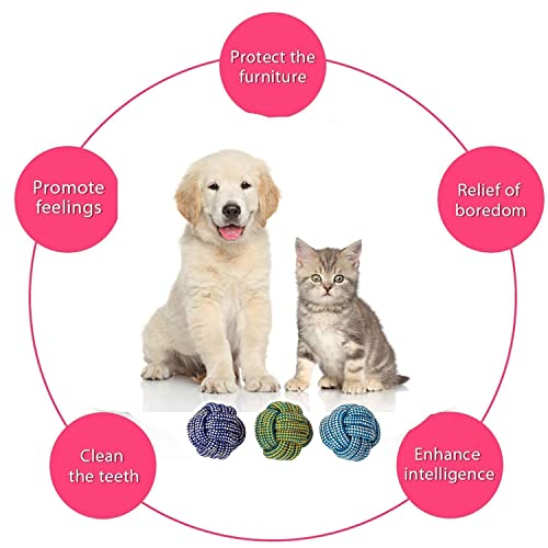 Image of Pet Toy, Durable Combo Pack Cotton Rope Chew 2 Knot Toy + Spiked Ring Toy + Rope Ball for Small to Medium Dogs to Play I Combo of 3 (Combo-D)