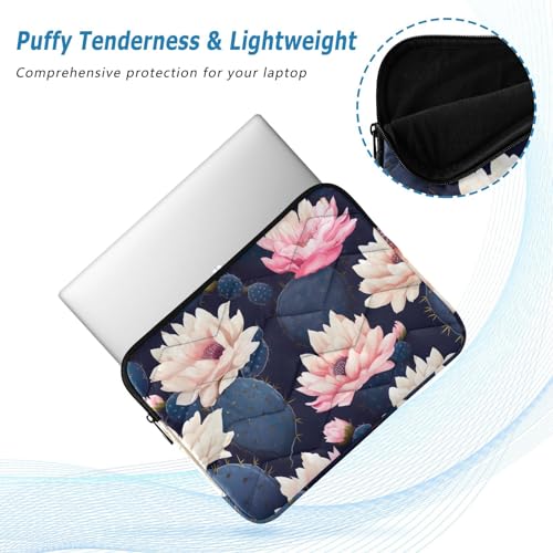 Funda para laptop 13-14 pulgadas con flores cactus azul oscuro miniatura 5