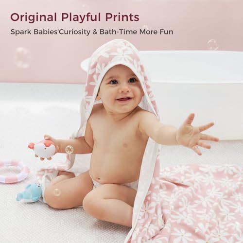 Image of Momcozy Baby Towel with Hooded - Ultra Soft & Absorbent Large Bath Towel Set for Comfort & Gentle on Baby's Skin - Shower Gift & Bath Essential & Baby Registry Search for Newborn,Infant,Toddler,Kids